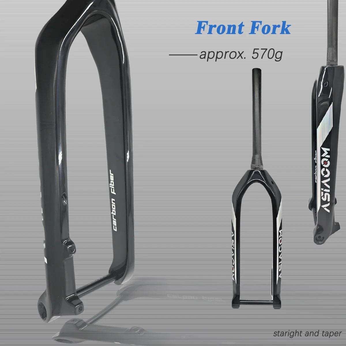 

Thru Axle 110x15mm, Carbon MTB Rigid Fork Boost Mountain Bike Front Fork 26/27.5/29 Er Carbon Disc Brake, Glossy