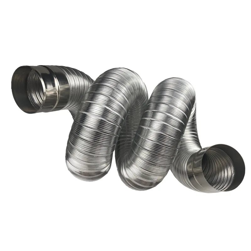 ∅70mm 1m Aluminum Semi-flexible Pipe with Stainless Steel Connector Smoke Exhaust Tube of Water Heater/Bathroom Ventilation Duct