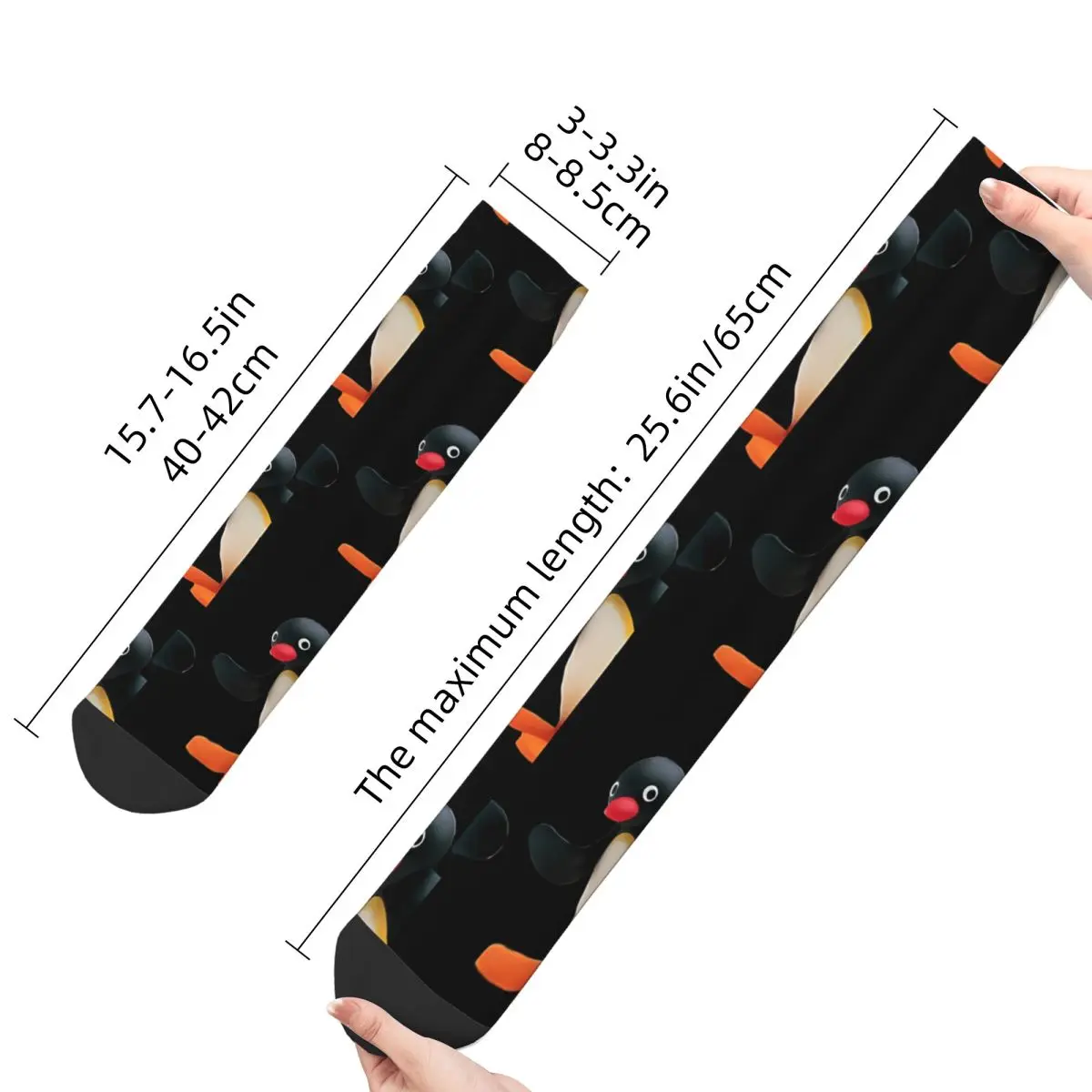 Funny Sock for Men Angry Pingu Peeking Official Merch Vintage Penguin Animal Quality Pattern Printed Crew Sock Novelty Gift