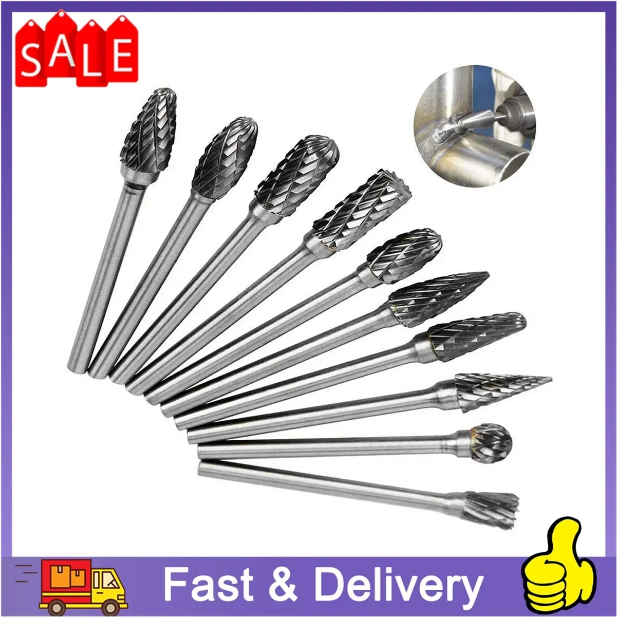 

3mm Tungsten Carbide Rotary File Hard Alloy Rotary Bur Drill Bit Engraving Cutter Carbide Rotary File Tungsten Wood Stone-Carvin