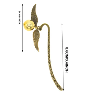 装飾品のゴールデンスニッチホグワーツとマジックアカデミーメタルブックマーク 12ベストセールスハリーポッターブックマーク-4