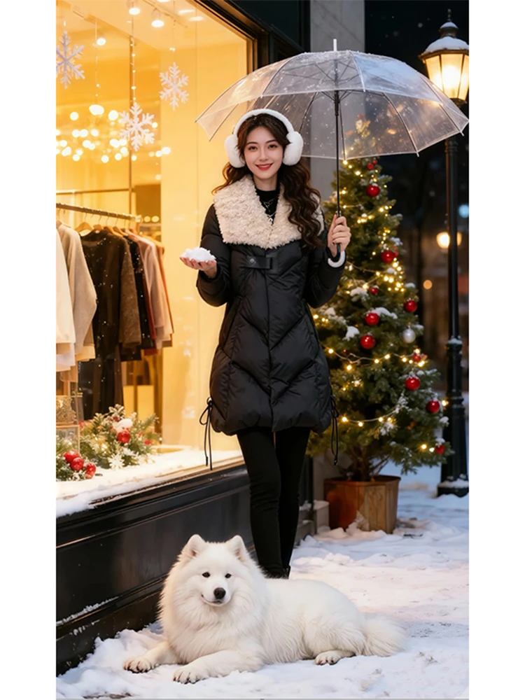 

Элегантное высококачественное хлопковое пальто для женщин, зимнее, теплое, средней длины, с дизайнерским подходом, верхняя одежда