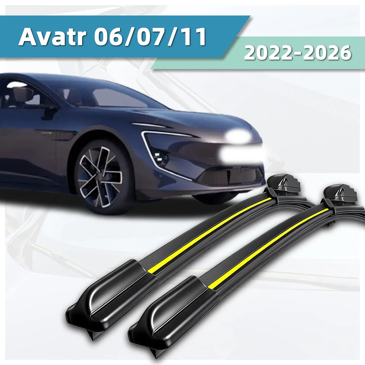 

Suitable For Changan Avatr 06/07/11 (2022-2026) Wipers Natural Rubber Stable Wear-Resistant And Silent Car Windshield Wipers
