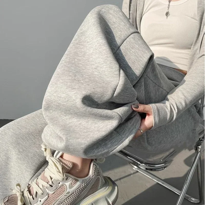 رائجة البيع النساء الكورية موضة الصلبة سراويل تقليدية الشتاء الفتيات عالية الخصر مستقيم الساق السراويل الإناث مريحة السراويل اليومية