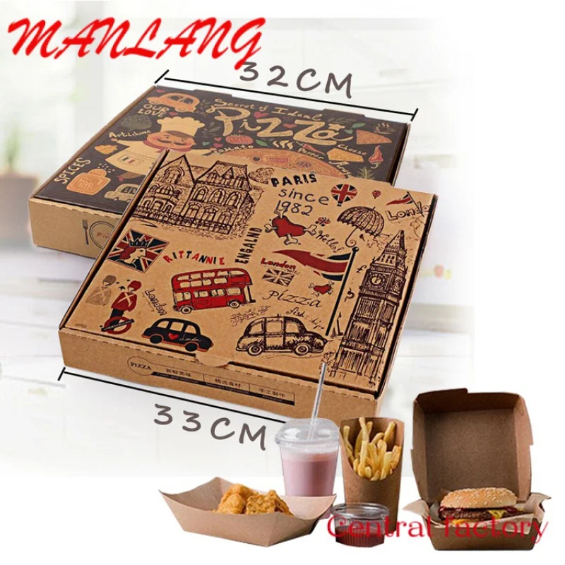 Custom  Manufacturers Custom Boite Pizzas Cheap Price Reusable 10 12 16 Inch Round Carton Corrugated Pizza Box With Logo