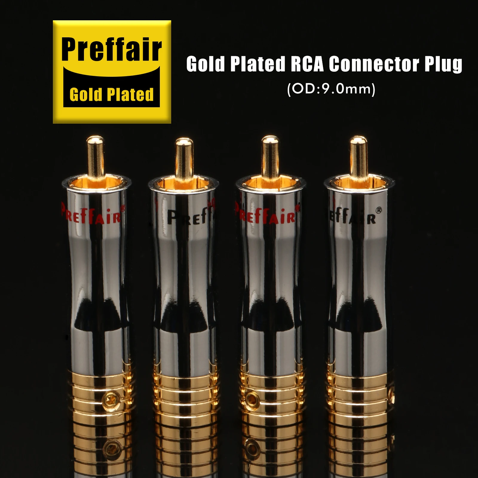4PCS Gold-plated Audio HiFi RCA Plug Connectors RCA Terminal Jack Male Plug Audio Video In-Line Jack Adapter view 6