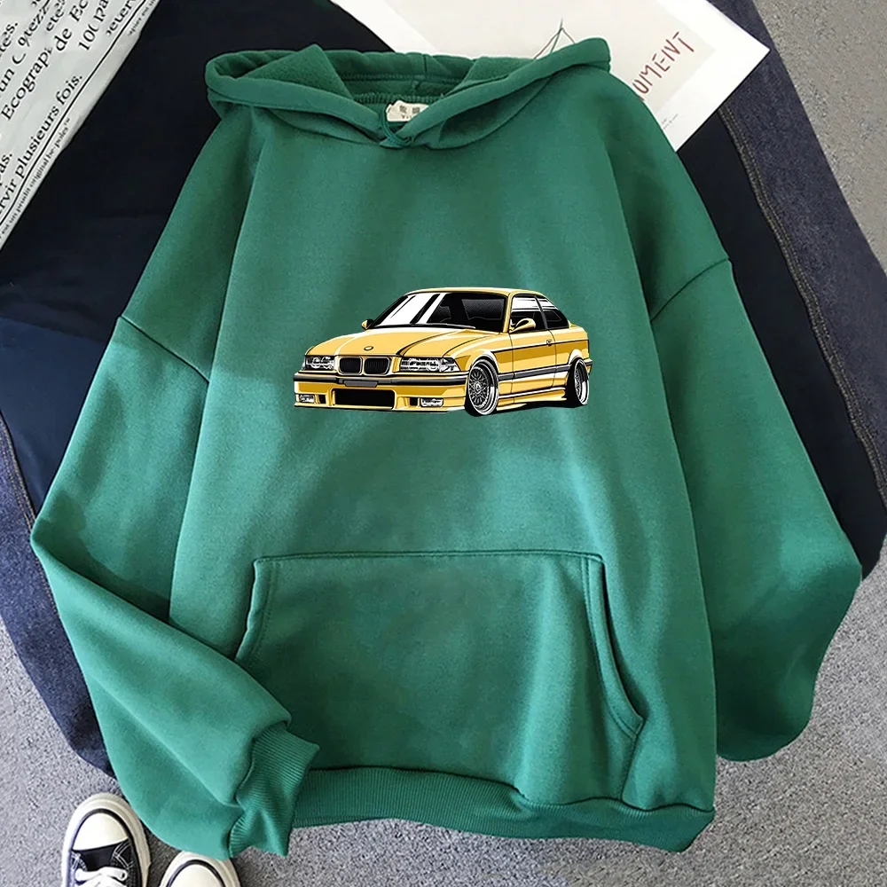 Man Car Printing Hoodies Male Handsome Street Sweatshirts Autumn Winter Long Sleeve Pullovers Soft Fleece Clothing Brand Tops