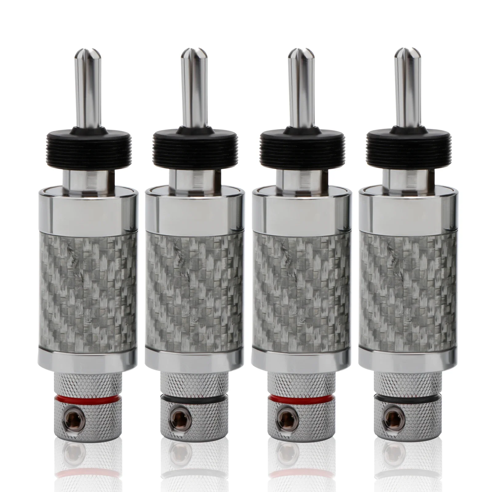 BA1463 Premium Quality Audio  7mm Banana Plug with Rhodium Plating and Carbon Fiber for Loudspeaker Connections