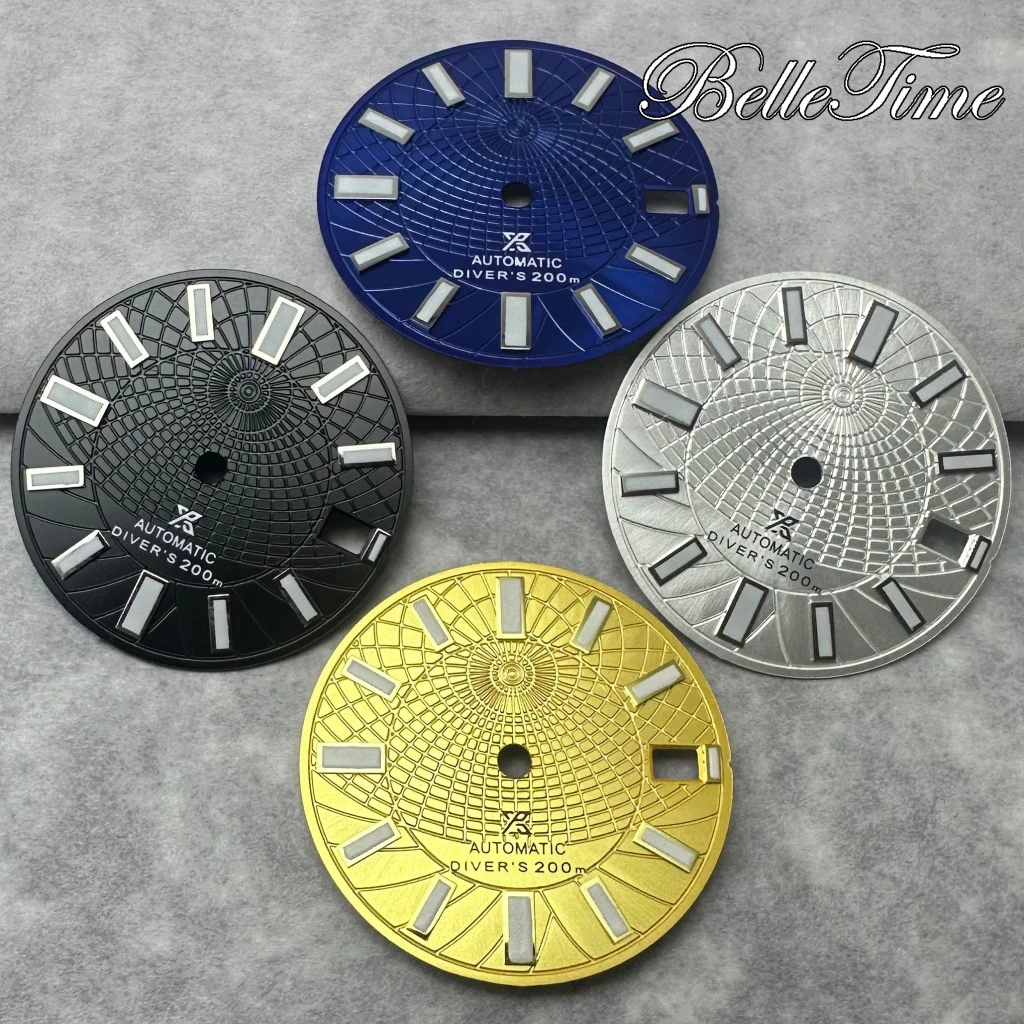 28.5mm NH35 Dial Single Calendar Watch Dial White/Blue/Black/Sky Blue Fit NH35 NH36 Movement Green Luminous  Dial Accessories