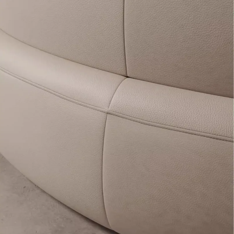 New Italian minimalist goose warm stone sofa, module combination cream wind leather minimalist curved sofa special shape
