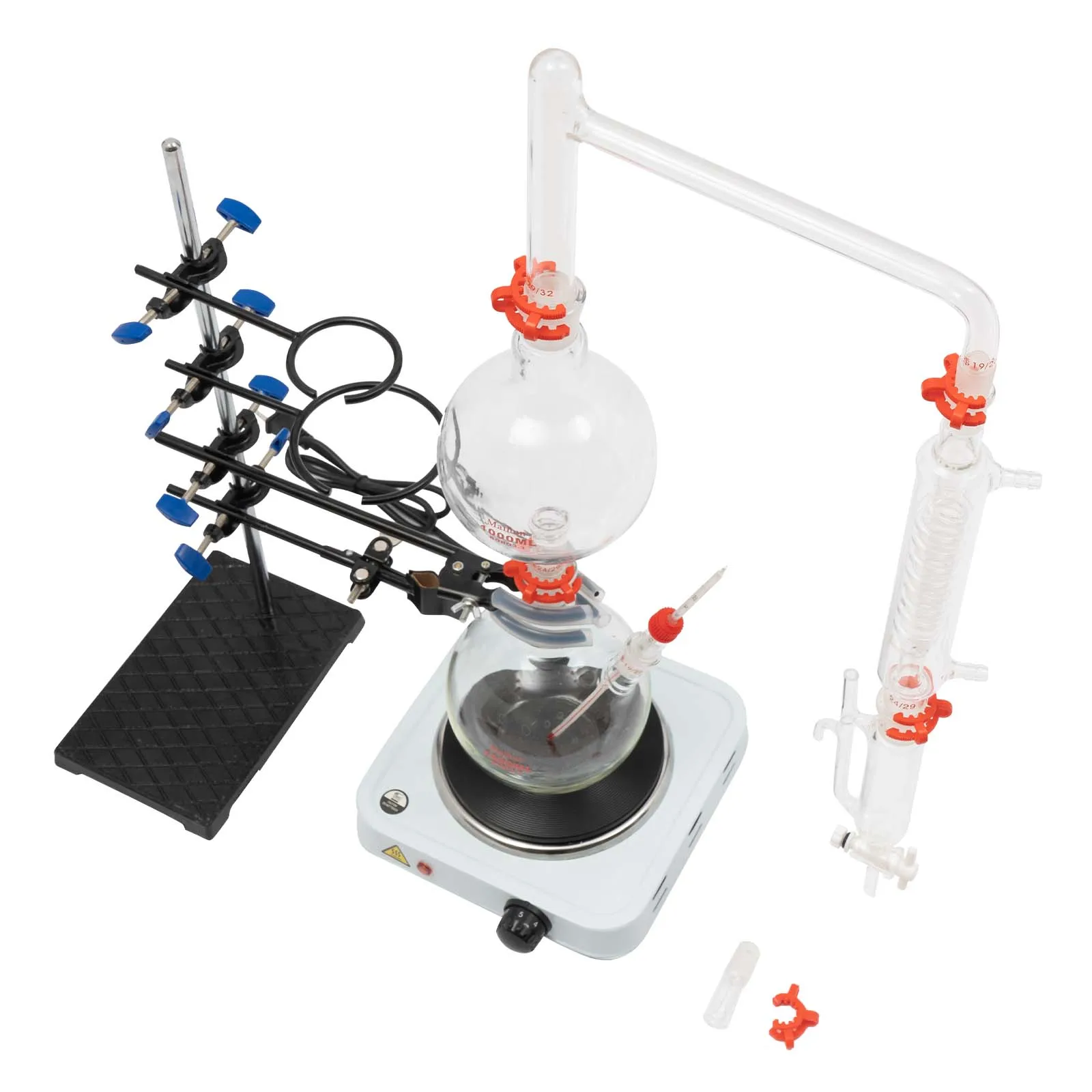 Complete Lab Vacuum Filtration Apparatus, 1000W Electric Stove, Anti-Slip Stability for Distillation