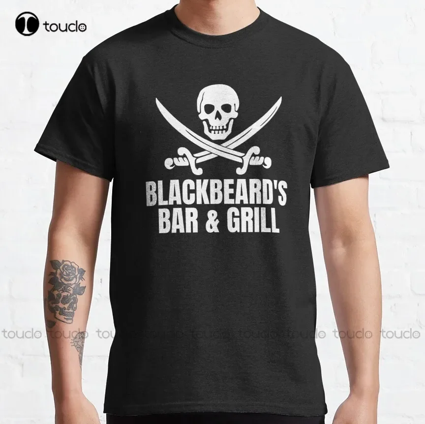 Blackbeards Bar Grill Classic T-Shirt Dress Shirts For Men Tee T Shirts Digital Printing Harajuku Streetwear Xs-5Xl Cartoon Tee