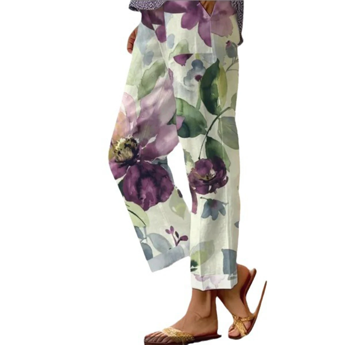 2024 New Spring and Summer New Seasons Casual Wide Legged Pants Printed Popular Loose Pants for Women