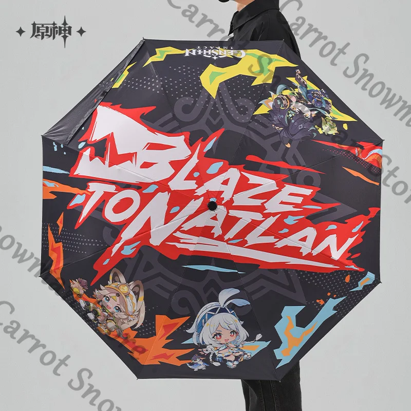 

Genuine Anime Genshin Impact Sunshade All-weather Umbrella Brolly Automatically Sun Protection Cospaly Cartoon Gift Decorate