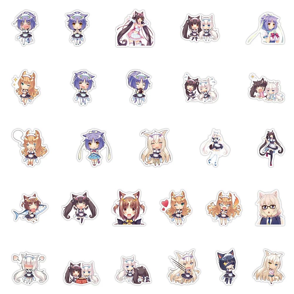 53-teiliges Nekopara Love Development Game Dekorations-Set Koffer Laptop Helm Aufkleber Wasserfest – Detail 5