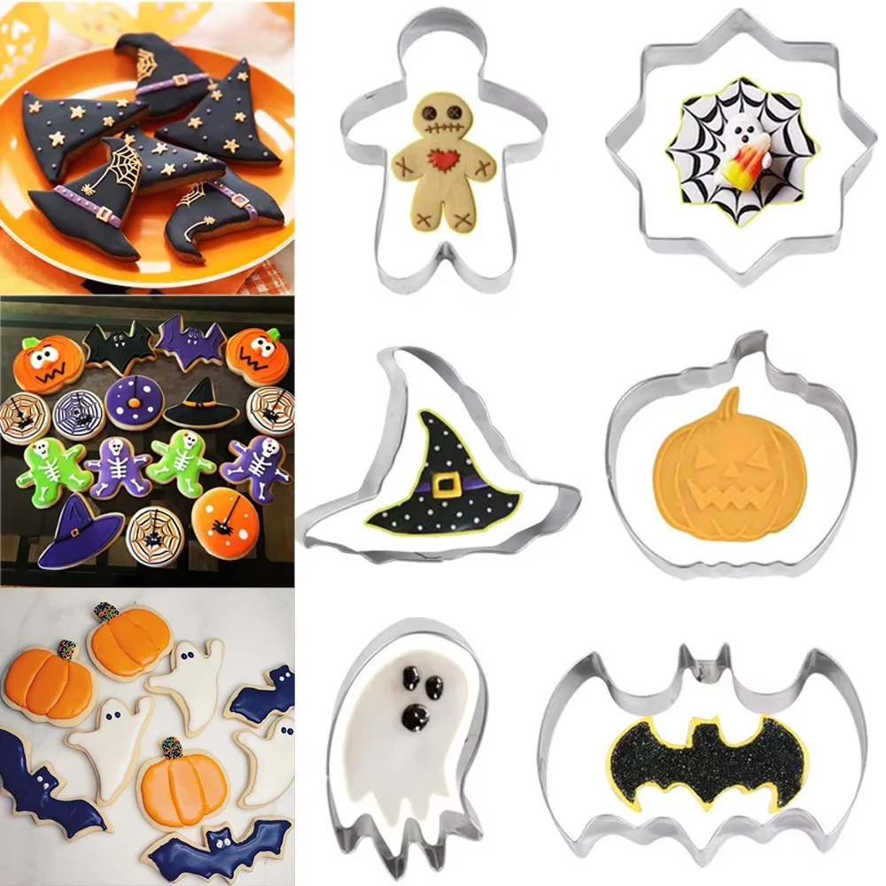 DIY Kürbis Geist Fledermaus Schädel Form Kekse Backwerk zeuge Schnitt form Halloween Aus stecher Set für Halloween Party Kuchen Dekoration