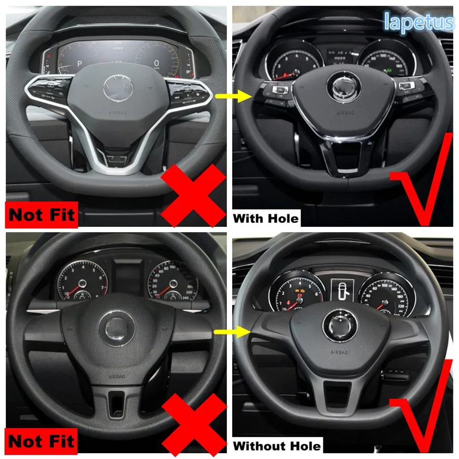 

ABS Steering Wheel Button Decor Frame Cover Trim For Volkswagen Golf POLO Touran tiguan T-roc Atlas Passat Arteon Accessories