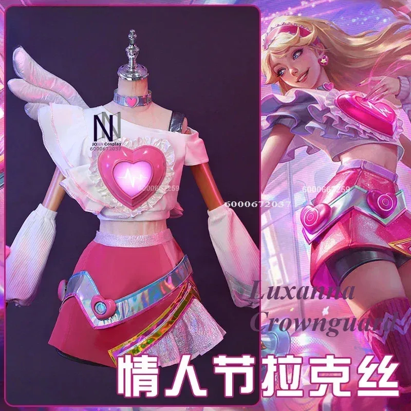 

Game LOL Lovestruck Luxanna Crownguard Cosplay Costume LOL Valentine's Day Skin Lux Women Role Play Outfit Halloween Party