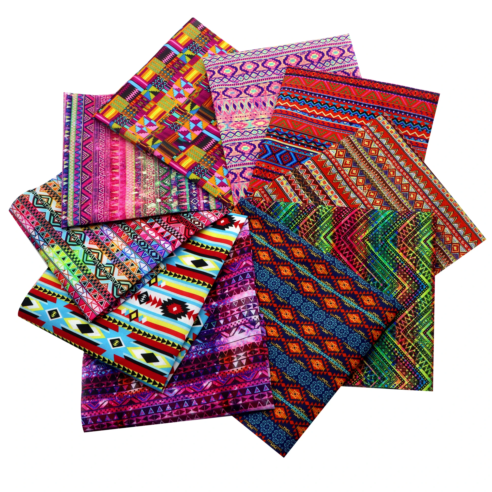 10 Uds. 20*33cm patrón azteca Tribal estilo étnico tela de algodón y poliéster ropa de retales DIY costura Material acolchado artesanía