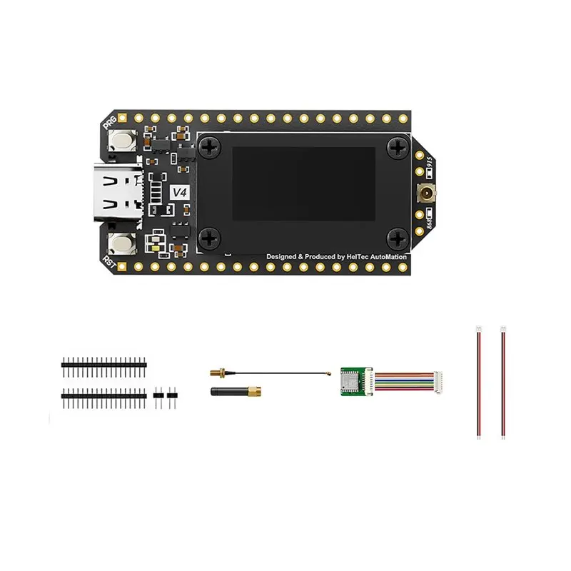 

3CGRO-Heltec Meshtastic Lora 32 V4 Dev-Board GPS ESP32 SX1262 0.96Inch OLED Solar Powered Mesh Network Wifi Lora BLE Low Power