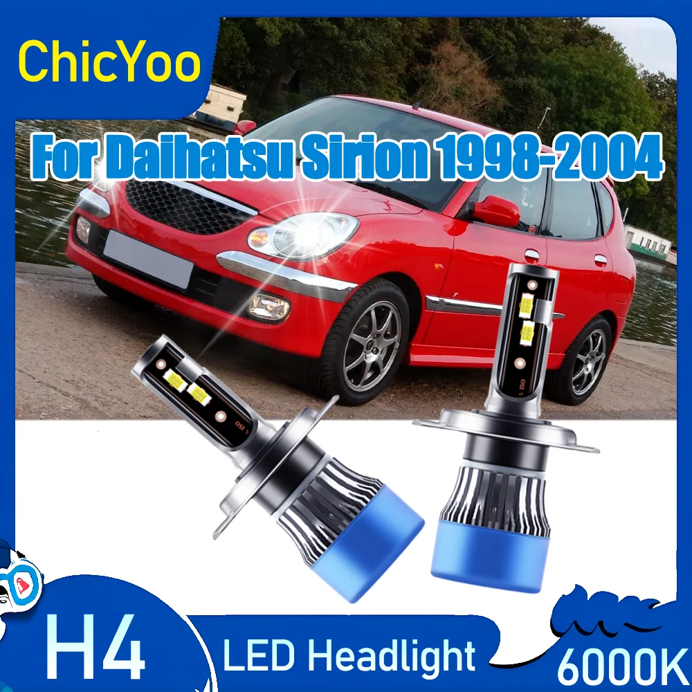 

Светодиодные лампы для фар Canbus без ошибок, 6000K, белые, 20000LM, 120W, для Daihatsu Sirion 1998-2004 годов выпуска