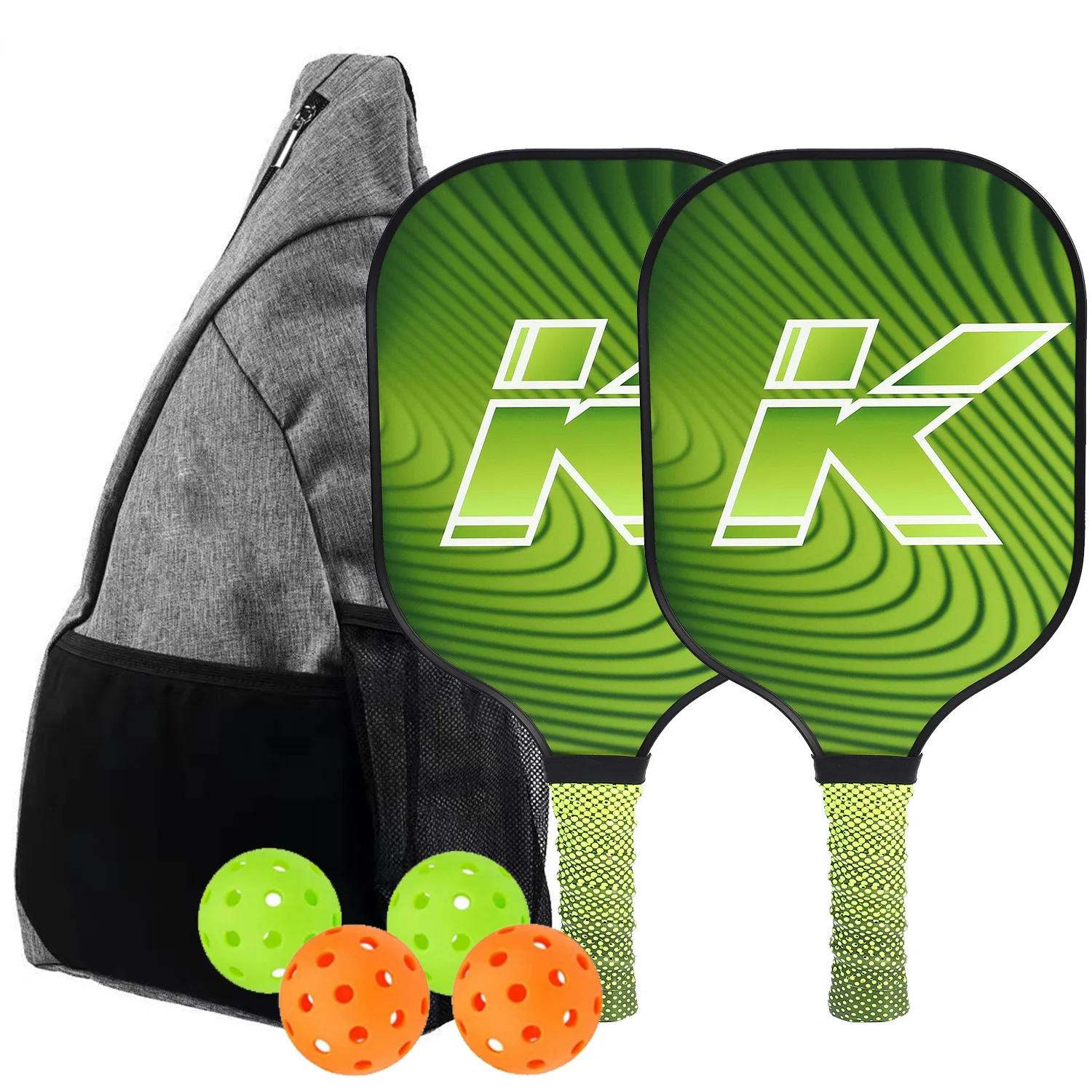 

Carbon Fiber Pickleball Paddles Set of 2 Fiberglass Pickleball Set Non-Slip Ergonomic Soft Grip Balls Bag Gifts for Men Women