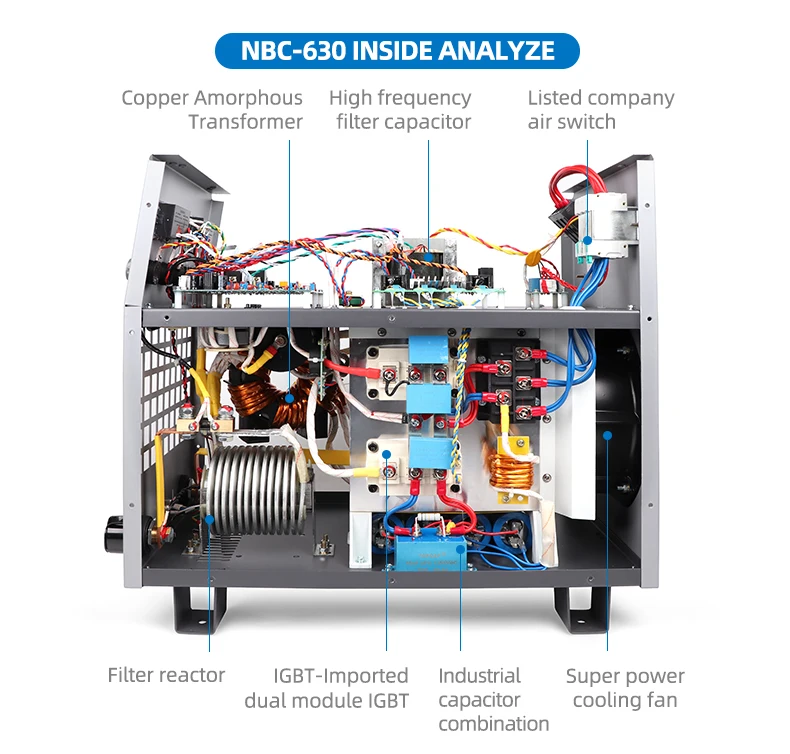 NBC500 Mig350 amp 15KG wire digital no gas 3 in 1 heavy industrial mig welding machine price mig welder