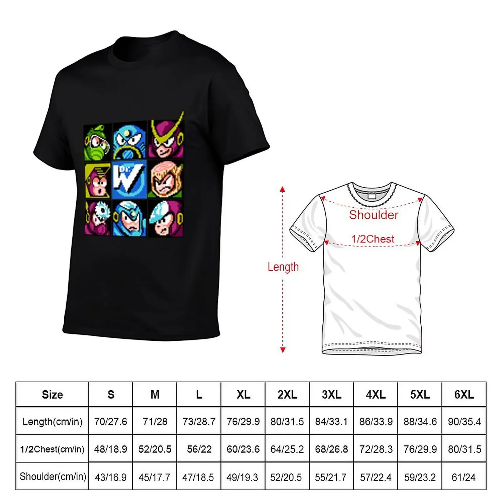 Robot Masters Mega man 2 T-Shirt designer shirts oversized graphic tee vintage graphic tee graphic shirts mens cotton t shirts