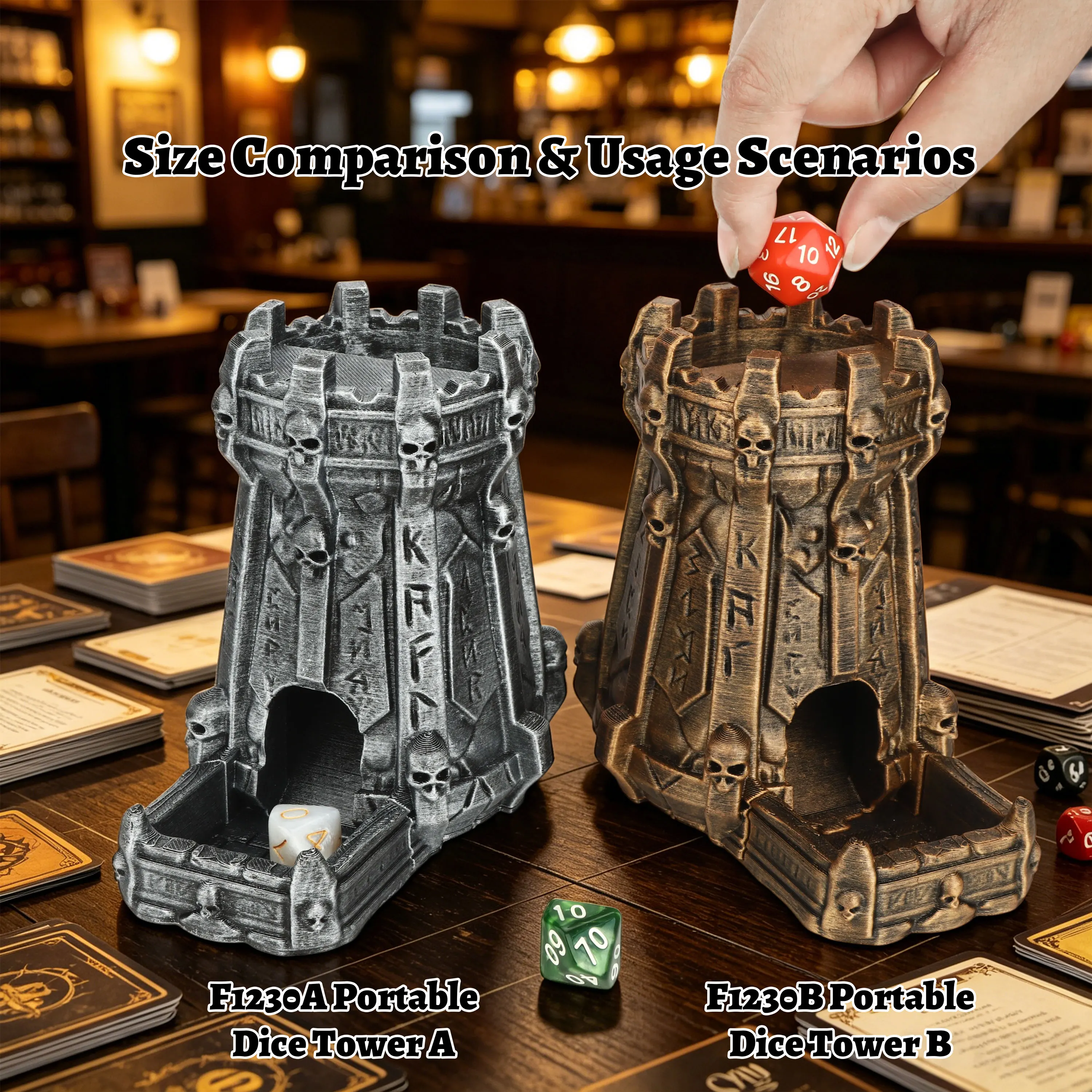 torre-de-dados-dnd-pintada-a-mao-estilo-skull-fortress-acessorio-de-jogo-para-rpg-de-mesa