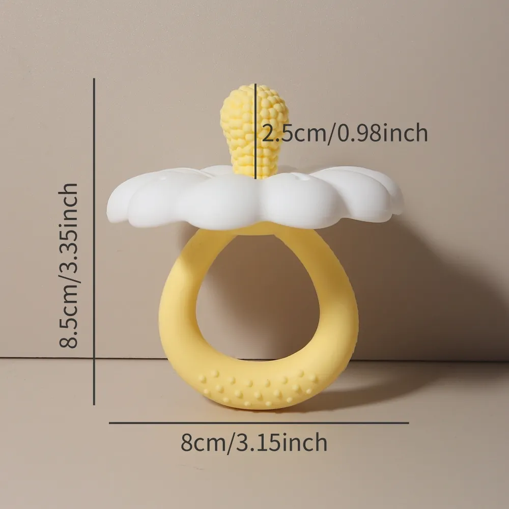 2026 Bestseller Baby Blumenförmiger Beißring Silikon-Schnuller Beißspielzeug Große Größe BPA-freies Baby-Beißspielzeug – Detail 1