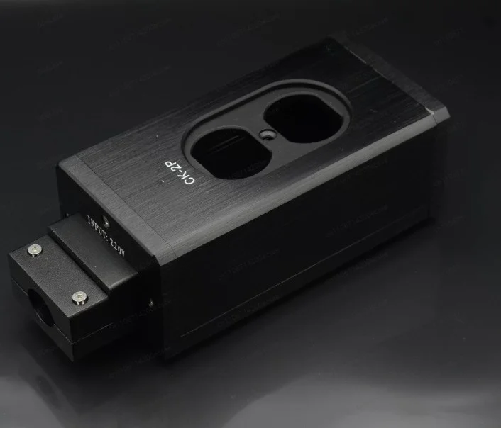 Brushed Aluminum Plug Chassis Power supply filter Shell 2 Socket
