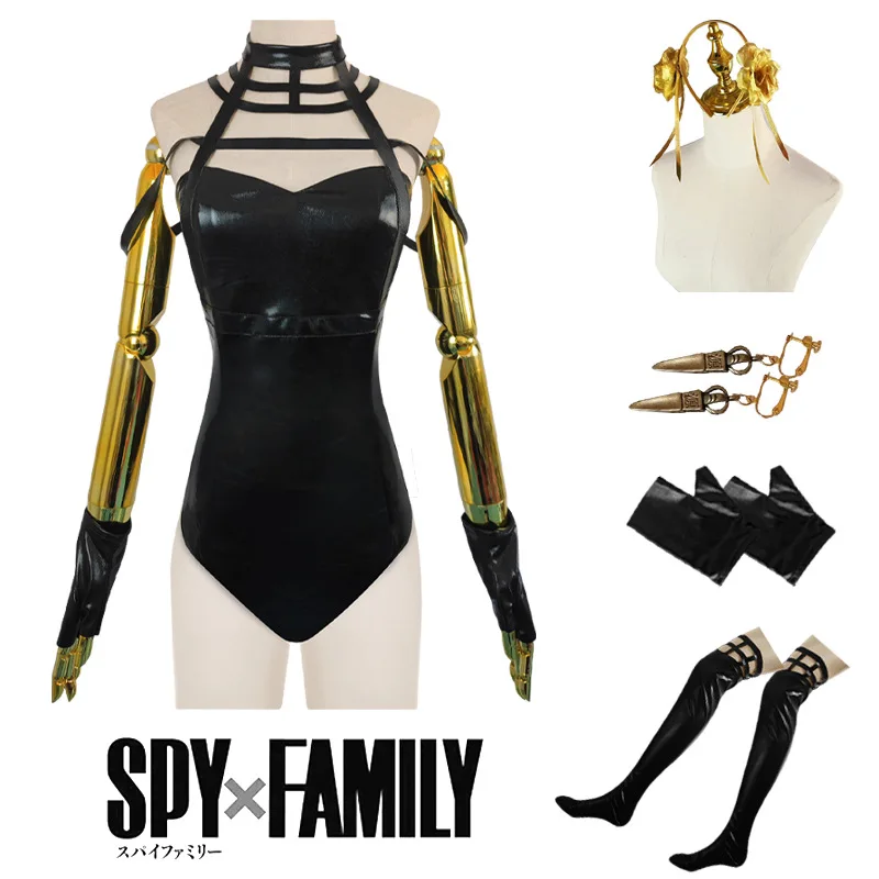 Anime Yor Forger Cosplay Costumes SPY×FAMILY Bunny Girls Sexy Hollow Out Bandage Bodysuit Faux Leather Latex Catsuit Drop Ship