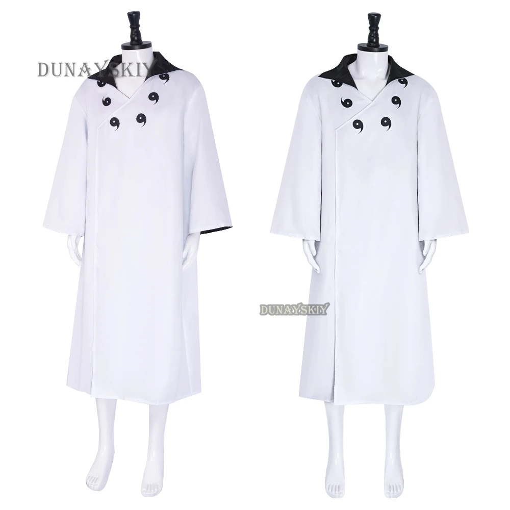 Uchiha Madara Cosplay Anime Jinchuriki transformación Cosplay disfraz uniforme blanco capa bata traje de juego de rol