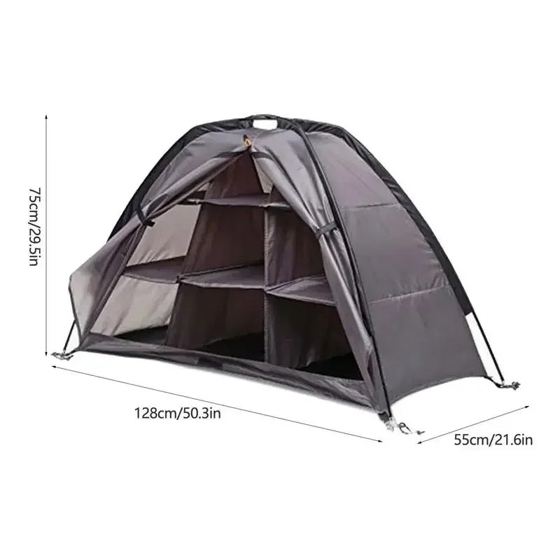 Outdoor Storage Shed 9 Grid Foldable Zipper Tent 210D Oxford Cloth Storage Supplies For Barbecue Camping And Outdoor Dining