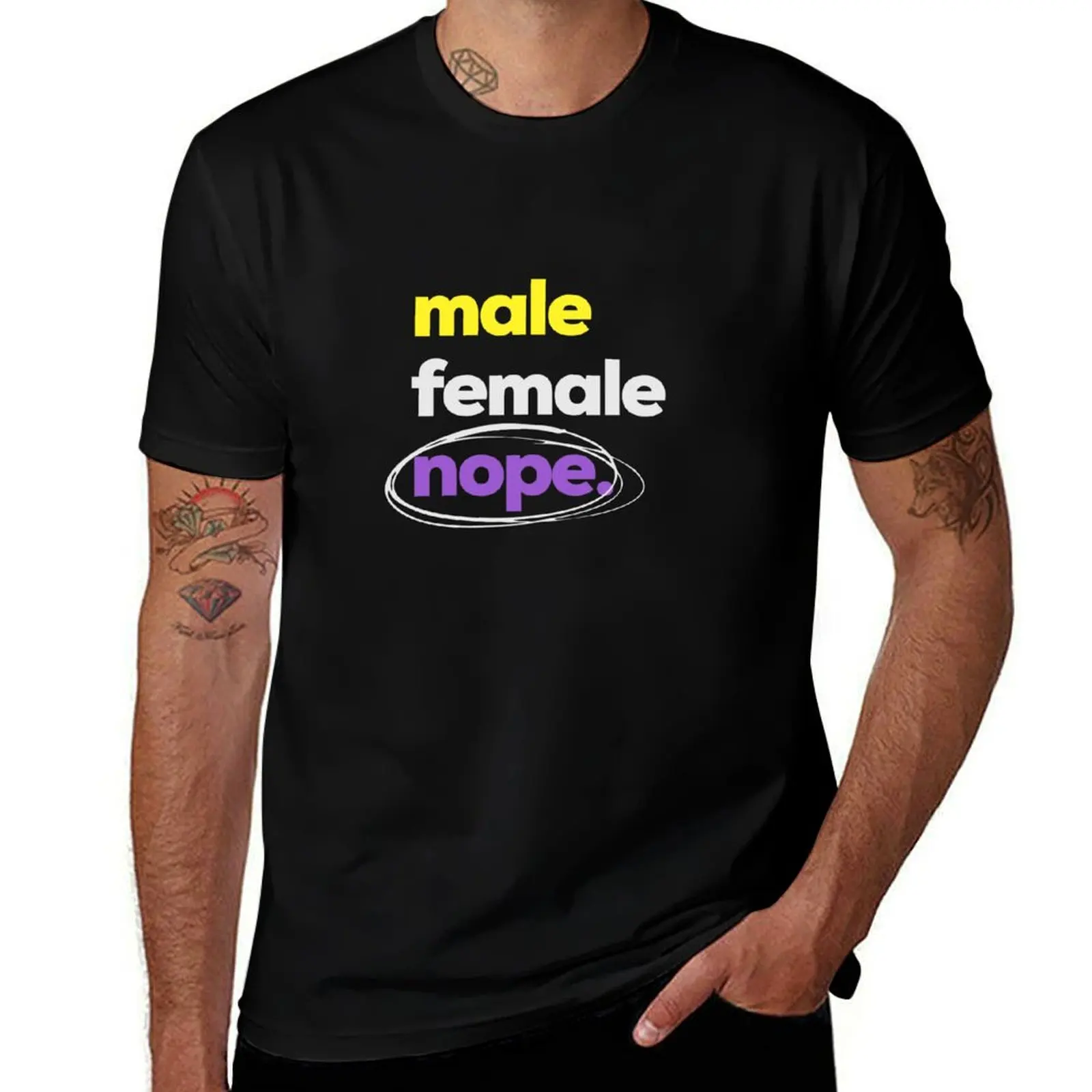 

t LGBTQ shirts cotton t Nonbinary Pride man T-Shirt cotton pack Nope. with shirt heavy shirt prints t Gender