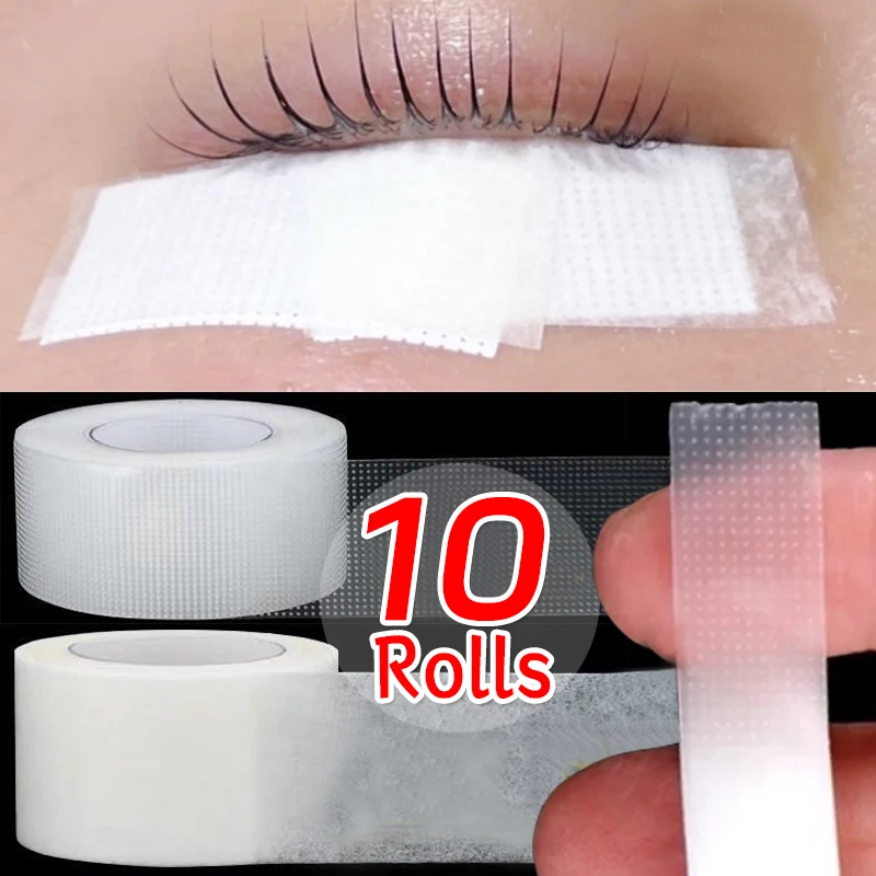 Ruban adhésif respirant non tissé pour cils, tampons sous les yeux, bandes de levage de cils, outils de maquillage, 5 rouleaux, 10 rouleaux