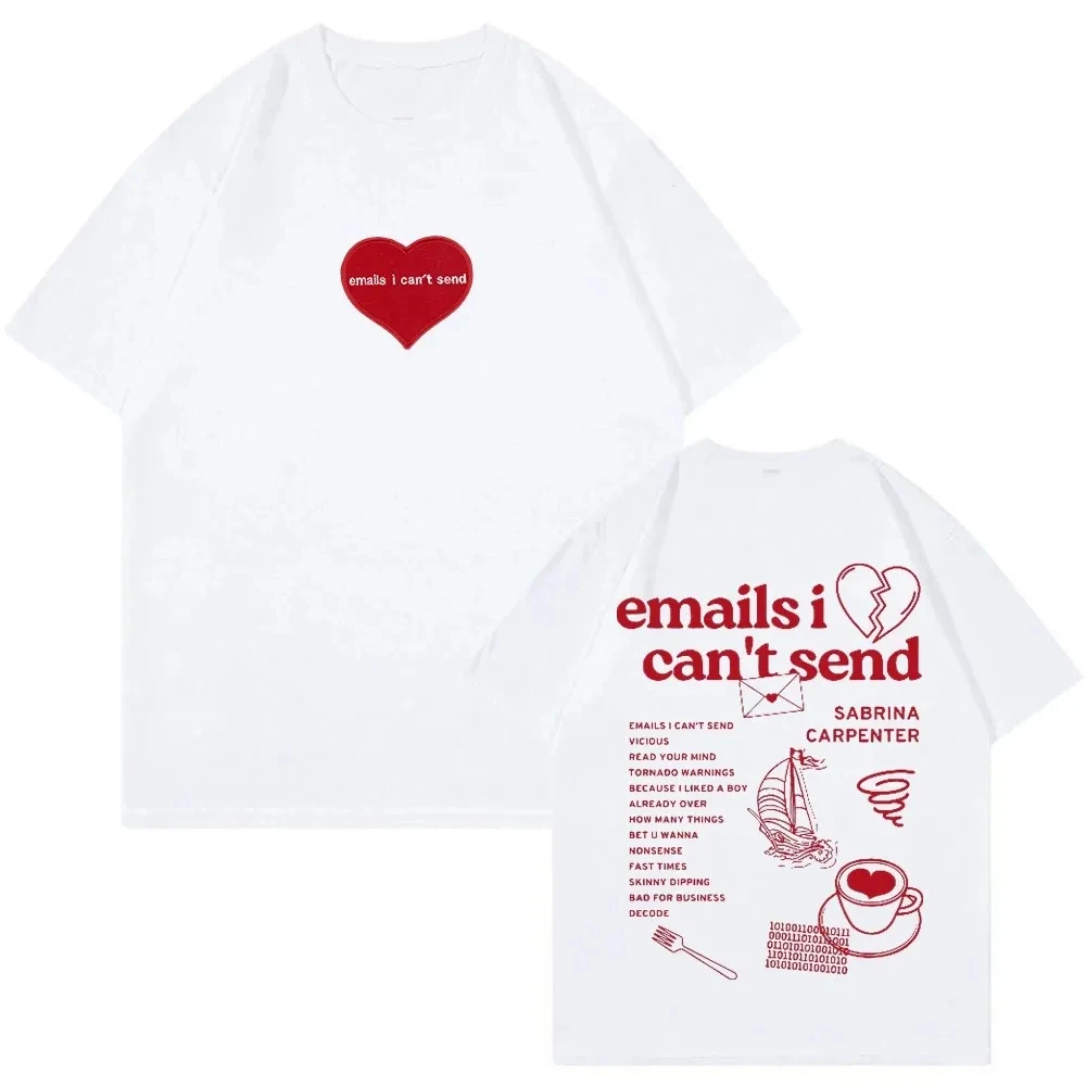 Sabrina Carpenter Emails I Can't Send T-Shirt Album Tour Crewneck Kurzarm-T-Shirt für Männer und Frauen Streetwear Neue Mode – Detail 2