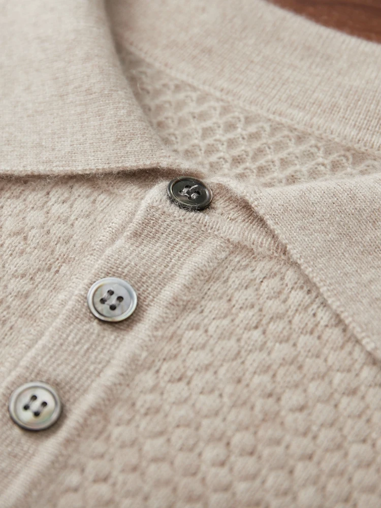 TLOML メンズ 100% カシミヤ ポロ セーター 秋冬 ベーシック スマート カジュアル 長袖 プルオーバー カシミヤ ニットウェア ソフト 快適 トップス