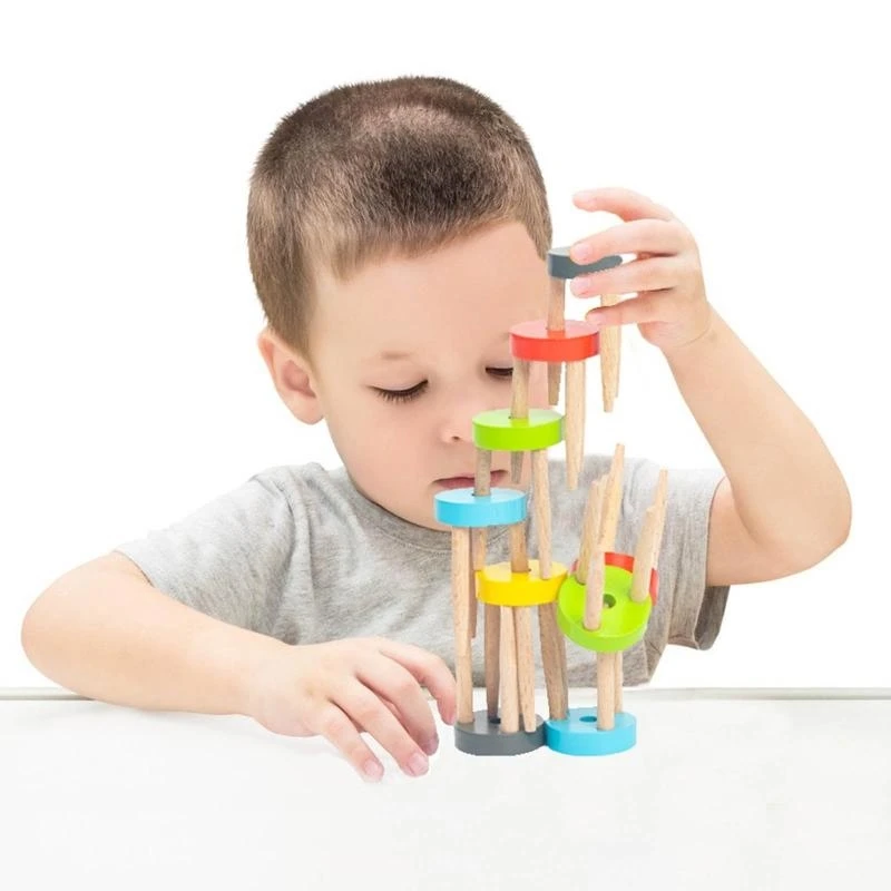 كراسي التراص كتل خشبية للأطفال الأولاد ألعاب ترفيهية لعمر 3-7 سنوات بنين بنات هدايا عيد ميلاد ألعاب هدايا 15UB