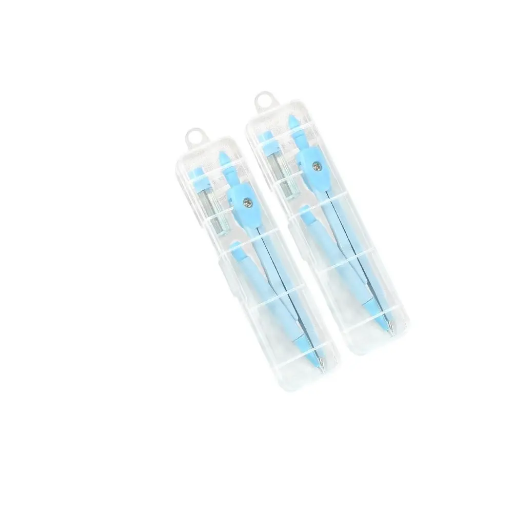 

2 шт., набор металлических компасов для экзамена, обучающая математика, геометрия, студенческий карандашный компас, измерительный с коробкой, инструмент для рисования, школьные принадлежности