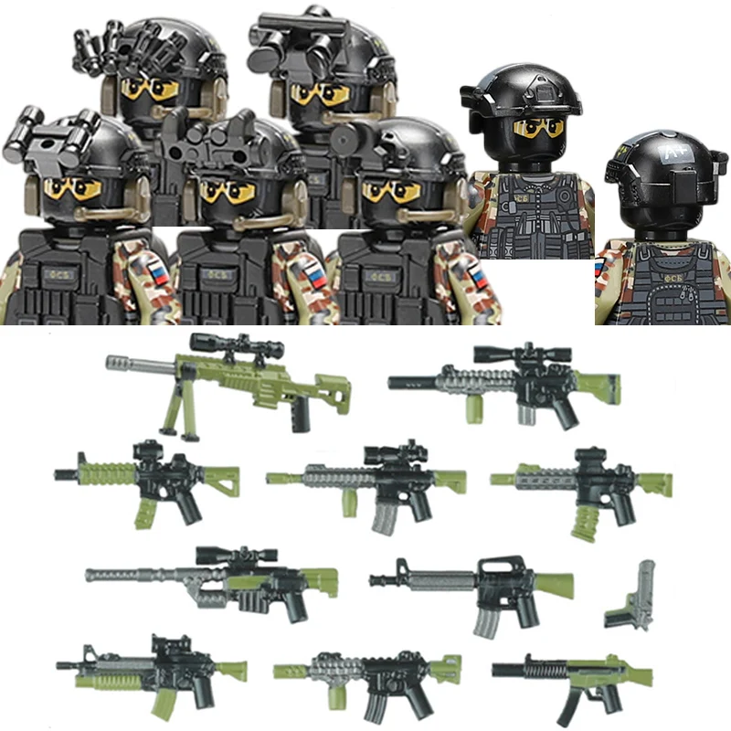 

City Russia Federal Security Service Special Forces Builling Blocks Military Figures FSB Police Soldier Weapons Bricks Kids Toys