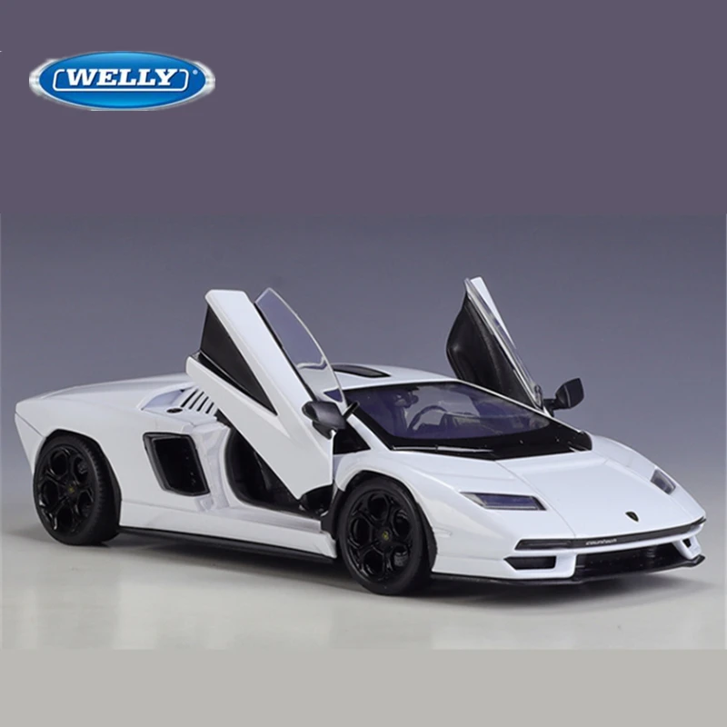 Welly 1:24 Lamborghini Countach LPI800-4 Alloy Sports Car Model Diecast Metal Racing Car Vehicles Model Collection Kids Toy Gift