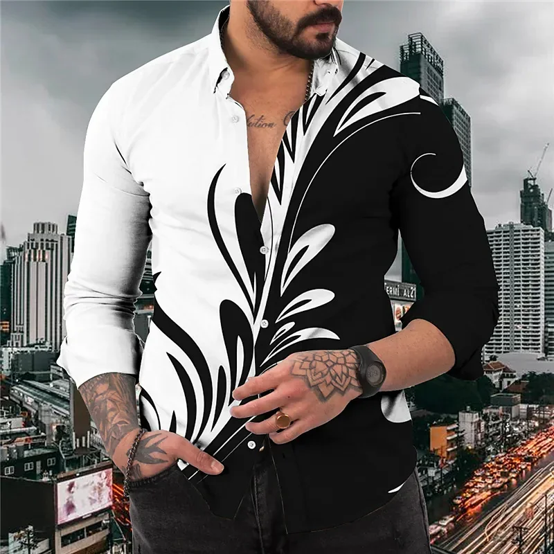 

2023 tops decoration men's lapel shirt fashion new street outdoor party casual clothing spring summer