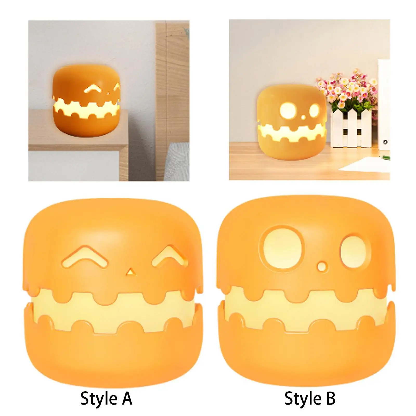 Halloween Pumpkin Night Light Ornaments Pumpkin Decor Mini Pumpkin LED Lantern for Outdoor Indoor Festival Halloween Decoration