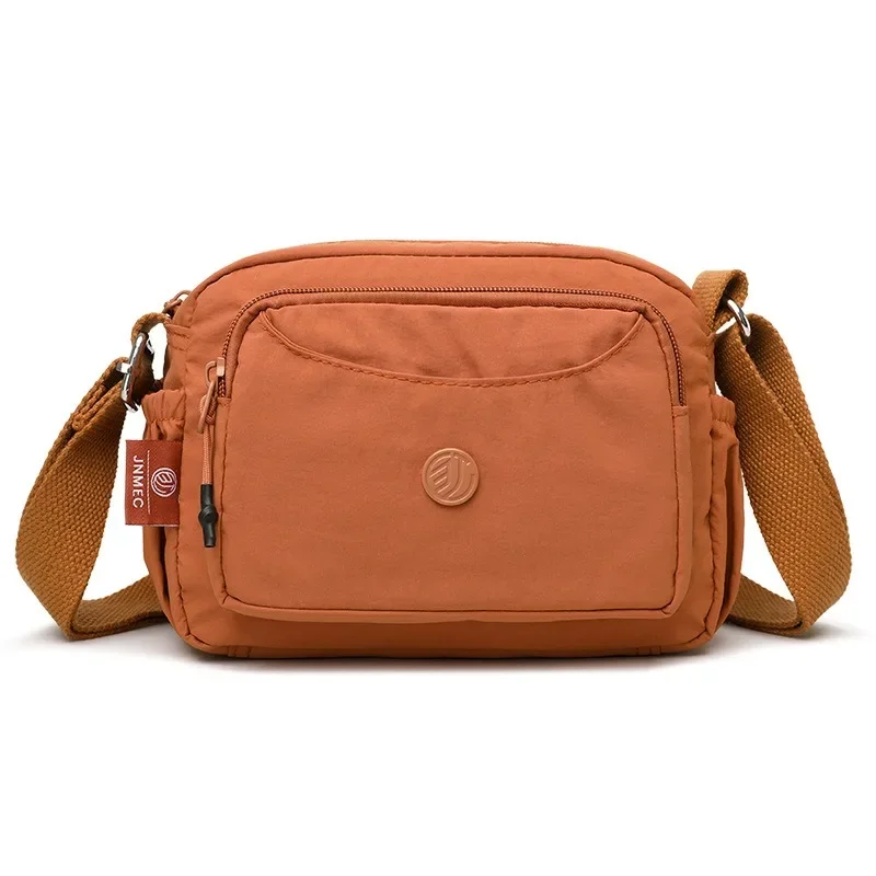 Leichte Nylon-Umhängetasche mit verstellbarem breitem Riemen, mehrschichtige Handtasche, Schultertasche, Messenger-Tasche für Damen im Alltag – Detail 15