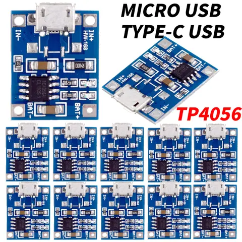 미니 마이크로 USB 타입 C USB 5V 1A 18650 TP4056 타입 C 리튬 배터리 충전 모듈 듀얼 전류 보호 기능 포함