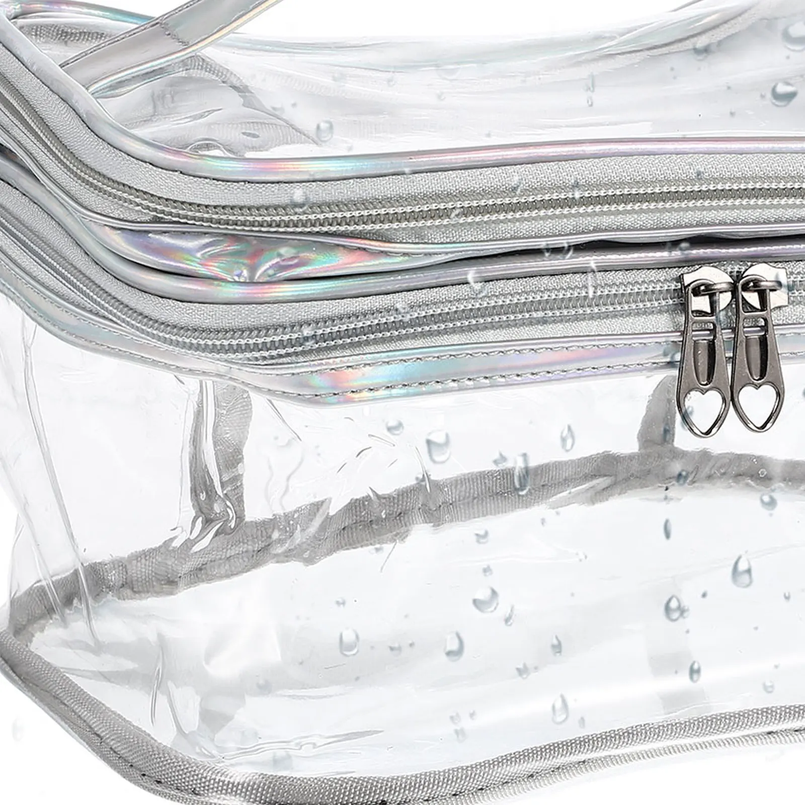 

Clear Double Layer Makeup Storage Bag Waterproof Large Capacity Compact Portable Toiletry Organizer Travel Pouch