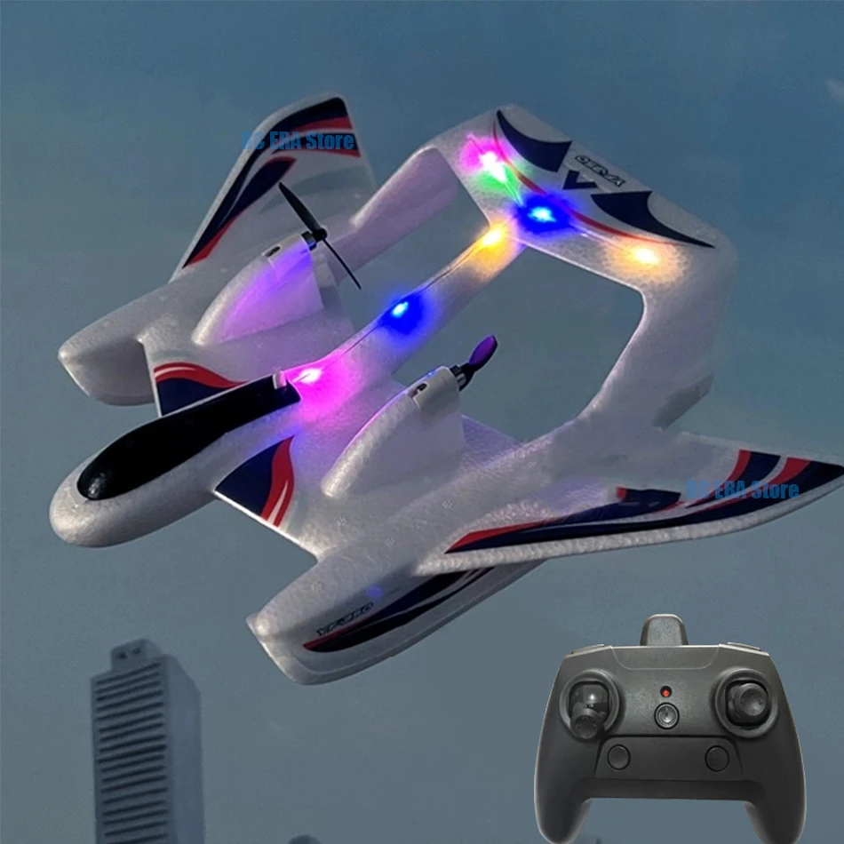 Amphibious Waterproof Gyro Stabilized EPP Foam Fixed-Wing Glider Aircraft RC Plane with LED Lights 2.4G Radio Control Airplane