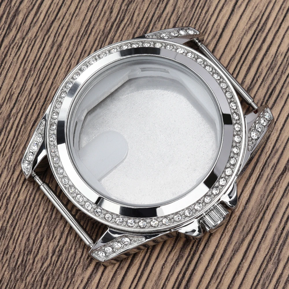 Lady Small Watch Mod Case 32mm Silver Stainless Steel Watch Case For 26mm Dial Fits VX3J Miyota 6P29 Movement watch accessories