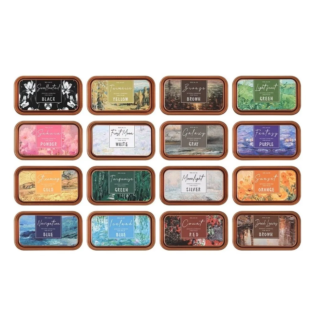 New Colorful Vintage Ink Pad Rectangular Stamp Pad Student Inkpad Easy to Use Stationery Ink Pad Scrapbooking Making view 2